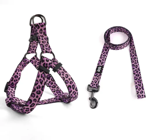 Vista 11 de QQPETS Juego de correa de arnés para perro, ajustable, resistente, sin tirones, arnés halter para perros de razas pequeñas, medianas y grandes, clip