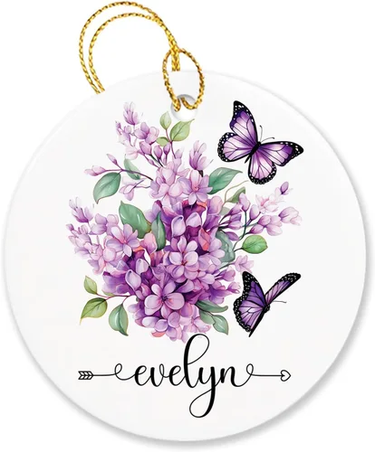 Vista 32 de Adorno personalizado de flor de azalea para la primera Navidad, adorno personalizado de Azalea 1ª Navidad, recuerdo de flores para amigos, regalo