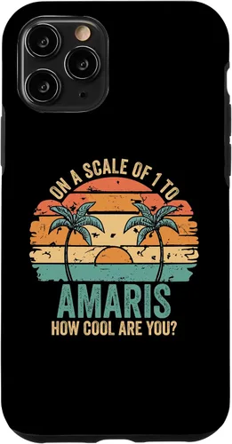 Vista 10 de Funda con nombre personalizado para iPhone 14 AMARIS para niñas retro