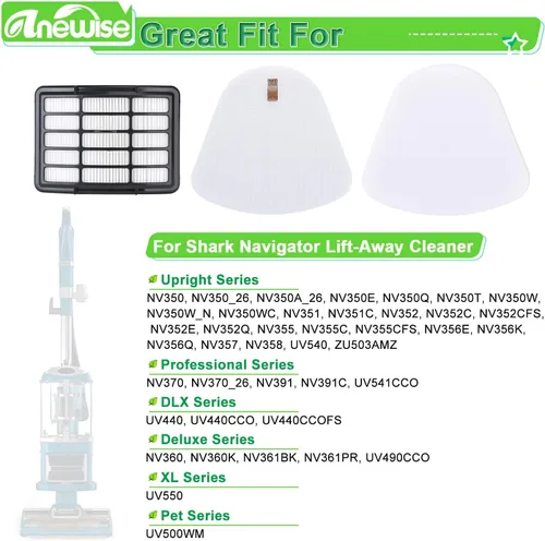 Vista 3 de Kit de 2 paquetes Smartide para Shark Navigator Lift-away Nv350 Nv351, Nv352, Nv355, Nv356, Nv357 espuma de pre-filtro y fieltro + 1 filtro absoluto