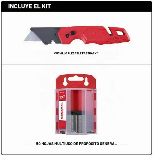Vista 3 de 48-22-1504 Se adapta a la herramienta Milwaukee Fastback plegable cuchillo utilitario con almacenamiento de cuchillas