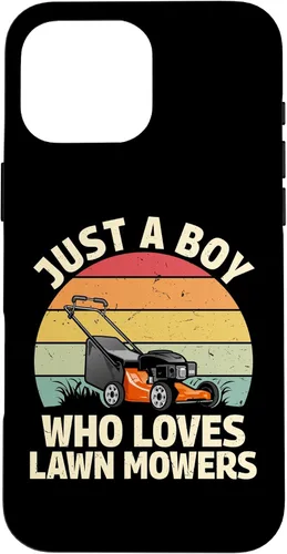 Vista 19 de just a boy who Loves Lawn mowers Funny Gardening Lover Art Case for iPhone 17
