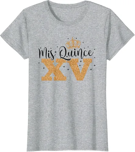 Vista 25 de Camiseta de quinceañera Mis Quince para cumpleaños número 15 Blanco