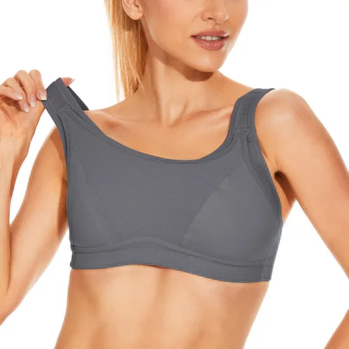 Vista 4 de Wingslove Sujetadores deportivos para mujer, de alto impacto, ajustable, sin varillas, talla grande, para entrenamiento, correr, talla grande