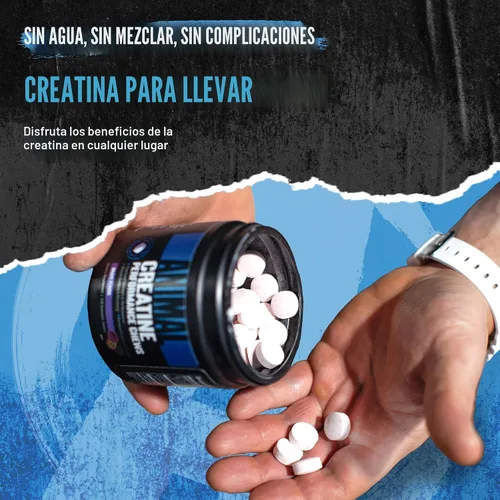 Vista 6 de Animal Gomitas de Creatina – Tabletas masticables mejoradas de monohidrato de creatina con AstraGin y sal marina, máxima absorción pre