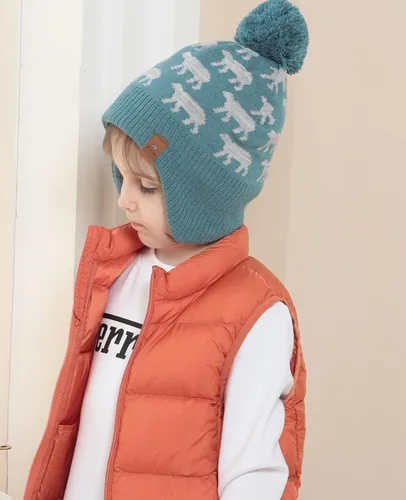 Vista 6 de Moon Kitty - Gorros de invierno para bebé y niña, de forro polar, con orejeras para calentar.