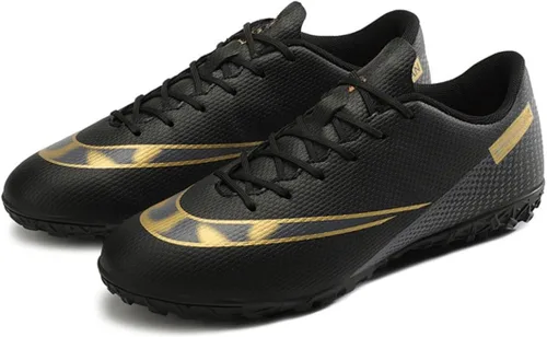 Vista 3 de Tacos de fútbol bajos de cuero, de grado profesional con cordones, ideales para entrenamiento y competición en terreno firme y césped, unisex