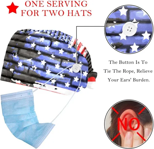 Vista 2 de 2 paquetes de gorra de trabajo de camuflaje con estrellas unisex