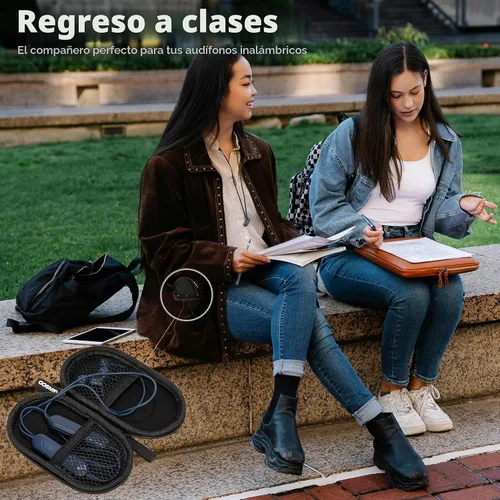 Vista 2 de Ginsco Estuche Mini-Portátil para Auriculares Beats Flex Inalámbricos con Micrófono Integrado, para Auriculares Apple EarPods con Cable/Auriculares