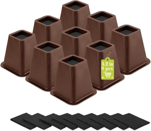 Vista 18 de Paquete de 12 elevadores de muebles de 1 pulgada, elevadores de cama ajustables resistentes para mesa, escritorio, sofá, gabinete, marco de cama