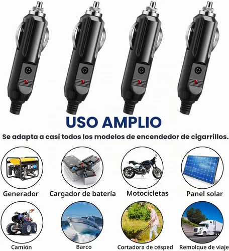 Vista 5 de Paquete de 4 encendedores de cigarrillos de 12 V, enchufe macho de 15 amperios, enchufe auxiliar de 24 V, enchufe de encendedor de cigarrillos