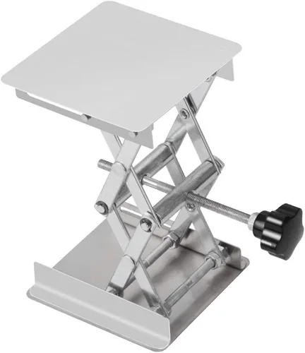 Vista 7 de stonylab Gato de tijeras de laboratorio de 4 x 4 pulgadas, soporte de laboratorio de acero inoxidable de 3.937 x 3.937 in, plataforma de soporte