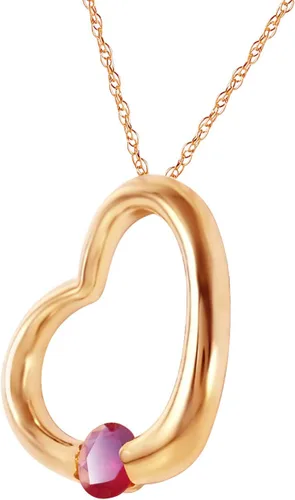Vista 3 de Galaxy Gold GG Collar de corazón de oro macizo de 14k de 0.25 ct Rubí