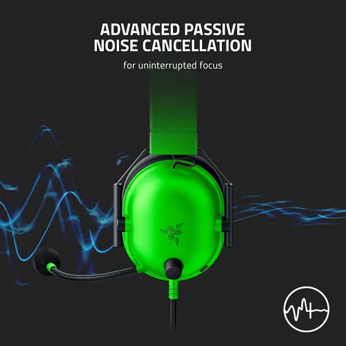 Vista 5 de Razer BlackShark V2 X Gaming Headset, 3.5mm Audio Jack, Green Verde