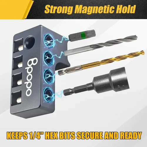 Vista 2 de Soportes hexagonales de aluminio de 1/4 pulgadas para destornilladores de impacto inalámbricos Dewalt Wrox, potente organizador de mangas de broca