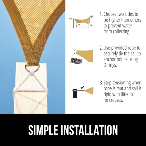 Vista 6 de GORILLA GRIP - Toldo parasol resistente, protección UV, resistente a la decoloración, desgarros y óxido, rectangular, con bordes curvos que bloquean