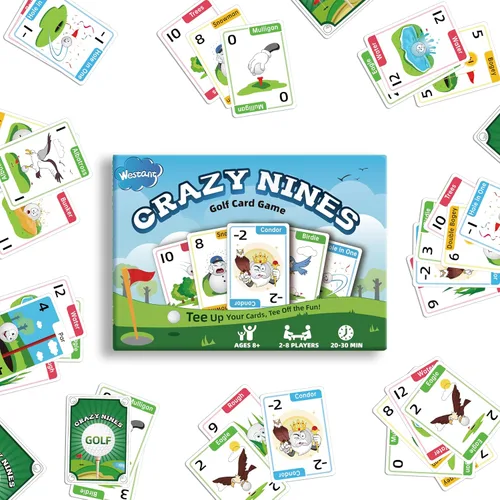 Vista 9 de Westant Crazy Nines - Juego de cartas de golf - Juegos de cartas divertidos para familiares, niños de 8 a 12 años y adultos, los juegos familiares