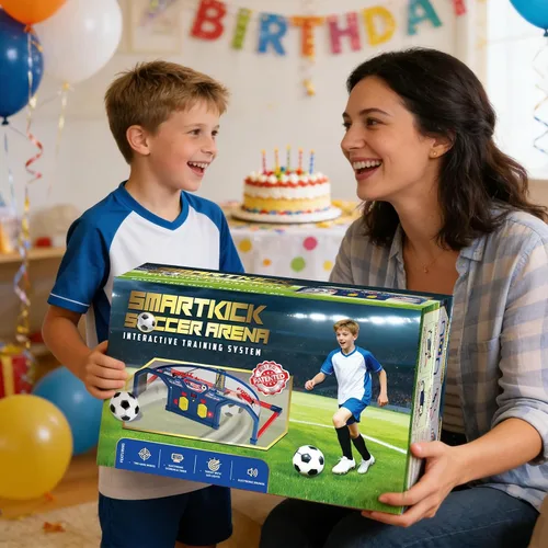 Vista 8 de Entrenador de fútbol para niños, juego de entrenamiento de fútbol para interiores, 2 modos de juego con puntuación automática, mejora el control