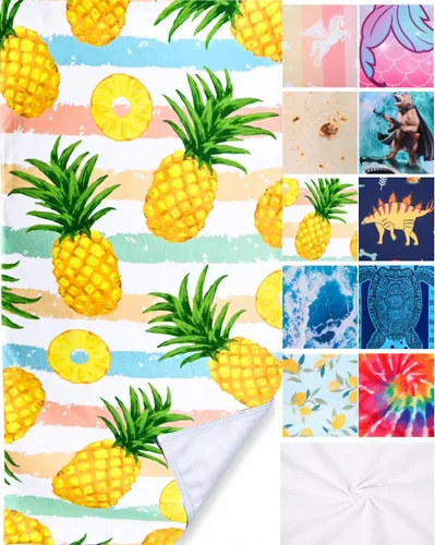 Vista 10 de LIVILAN Toalla de playa grande con diseño de gato gatito, microfibra suave, absorbente, de secado rápido, sin arena, ligera, multiuso para baño