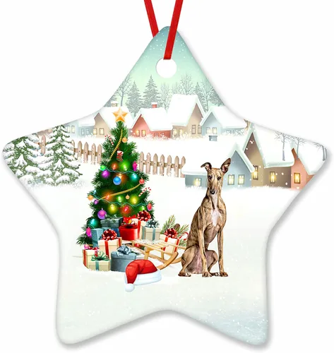 Vista 43 de Prezzy Airedale Terrier - Adorno para decoración de árbol de Navidad, regalos lindos para amantes de los perros, para familiares y amigos, nuevo