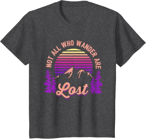 Vista 27 de Not All Who Wander Are Lost Vintage Mountains - Camiseta de senderismo, Negro, S