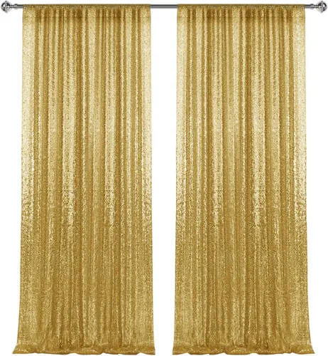 Vista 117 de 2 paneles de cortinas de fondo de lentejuelas verdes de 8 pies, cortinas de fondo de fotografía con purpurina para decoración de Navidad, boda