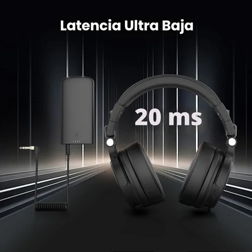 Vista 3 de OneOdio Studio Max 1-20MS Auriculares inalámbricos DJ de baja latencia, tiempo de reproducción de 120 horas, audio de alta resolución /LDAC