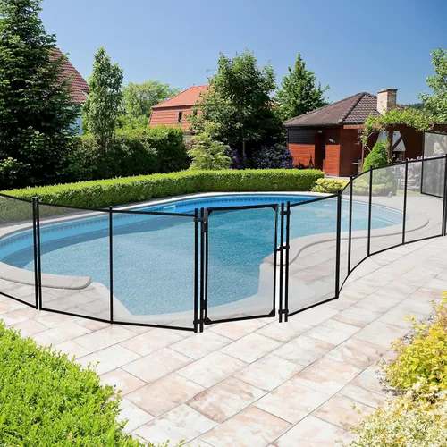 Vista 8 de VINGLI Puerta de valla de piscina autoenganchable, valla de seguridad para piscina enterrada con bisagra de cierre automático, barrera de seguridad
