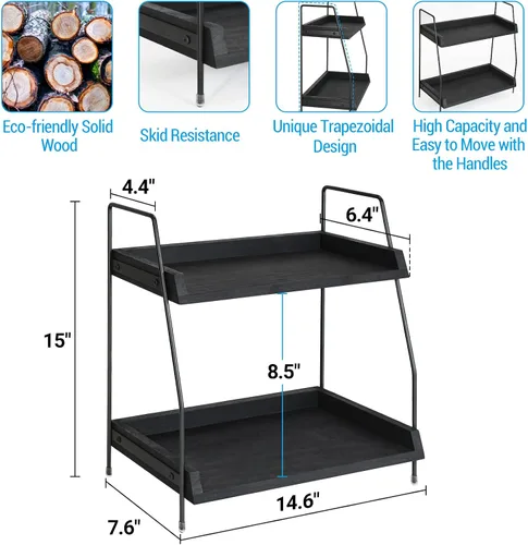 Vista 6 de Yusepure - Accesorios y organizador de barra de café, organizador de estación de café, organizador de estante de encimera de cocina, almacenamiento