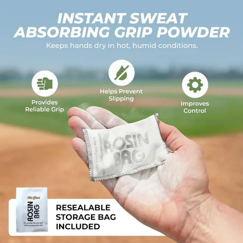 Vista 2 de Hot Glove Bolsa de colofonia – Polvo de agarre de béisbol y sóftbol – Agarre profesional de mano seca para lanzadores y bateadores – colofonia