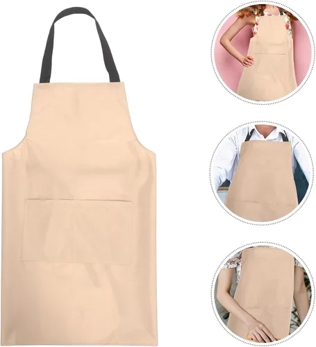 Vista 7 de DOITOOL Waterproof Kitchen Apron with Pouch Pink Pvc Laundry Bib Apron for Men and Women for Indoor Cooking and Dishwashing