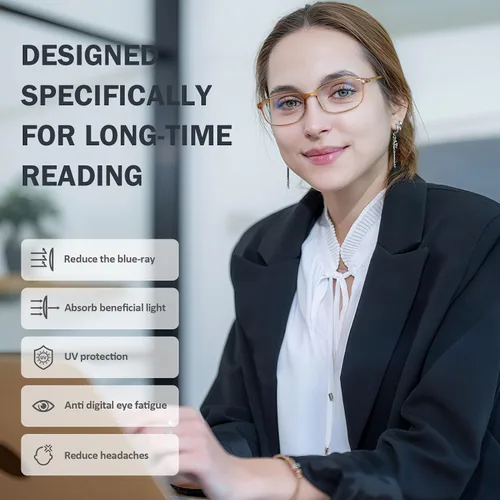 Vista 6 de AQWANO Blue Light Blocking Reading Glasses Women Men, Lightweight Flexible TR90 Computer Readers Unbreakable Cheaters Glasses