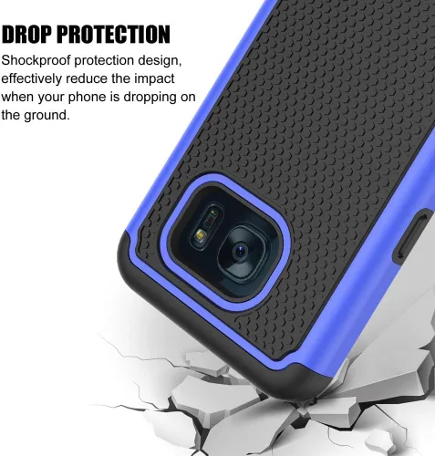 Vista 6 de Funda para Galaxy S7, a prueba de golpes, funda protectora para Samsung Galaxy S7 (5.1 pulgadas, 2016) [azul]