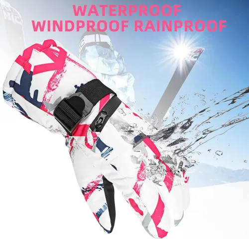 Vista 3 de Ski Gloves, ProChosen Winter Warm Gloves Men Women, Waterproof Nonslip Breathable Touchscreen Snow Gloves, Snowboarding Gloves for Cold Weather