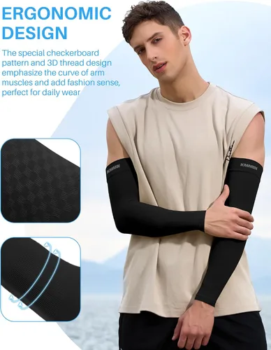 Vista 6 de KMMIN - Mangas para brazo con protección de rayos ultravioleta para conducción, ciclismo, golf, baloncesto.