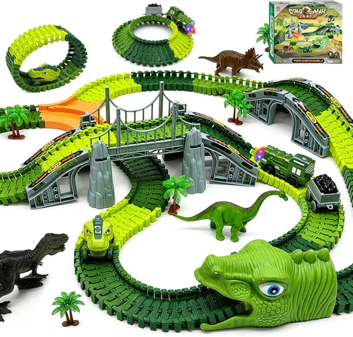 Vista 11 de Construction Race Track Set 235 Pcs Toy for Kids 3-8 Flexible DIY Road Toy