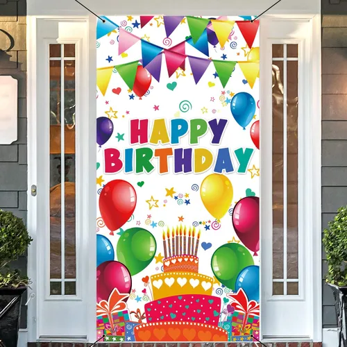 Vista 5 de GYA Cartel colorido de la puerta de la fiesta de cumpleaños de los niños recién nacidos, baby shower, globos de fondo de la barra de caramelo
