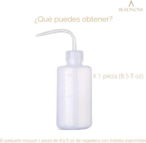 Vista 3 de BEADNOVA Botella exprimible para regar plantas, 8.5 fl oz, 8 onzas, botella pequeña de plástico exprimible para regar plantas de interior suculentas