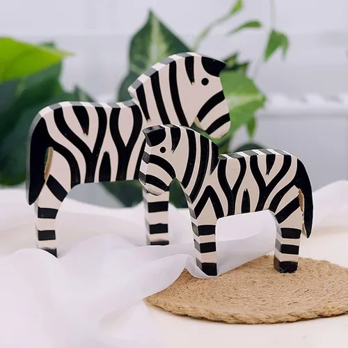 Vista 3 de Feng Chino Shui Estatua Escultura Estilo Nórdico Madera Cebra Escritorio Decoración Creativa Animal Madera Tallado Decoración del Hogar Regalo