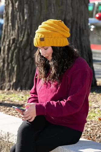 Vista 6 de Funky Junque Gorro holgado de punto trenzado de gran tamaño, grueso, suave, de gran