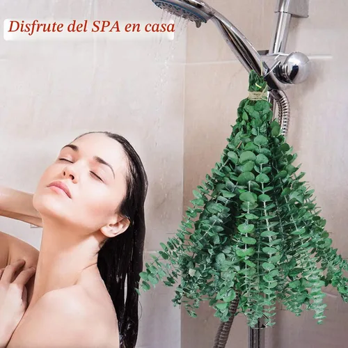 Vista 3 de 10 tallos de eucalipto secos para ducha de 17 pulgadas, tallos de eucalipto colgantes naturales reales, ramas de hojas frescas reales para relleno