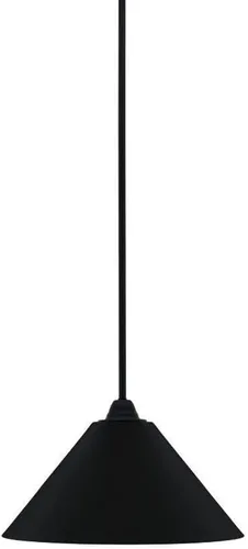 Vista 254 de Toltec Lighting Paramount - Mini colgante de 1 luz en acabado negro mate con cristal de arte perla de 7 pulgadas y estilo negro