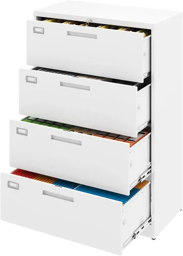 Vista 20 de Archivador de 2 cajones con cerradura, archivador vertical móvil para colgar carpetas tamaño A4/carta/legal, debajo del escritorio, pequeños