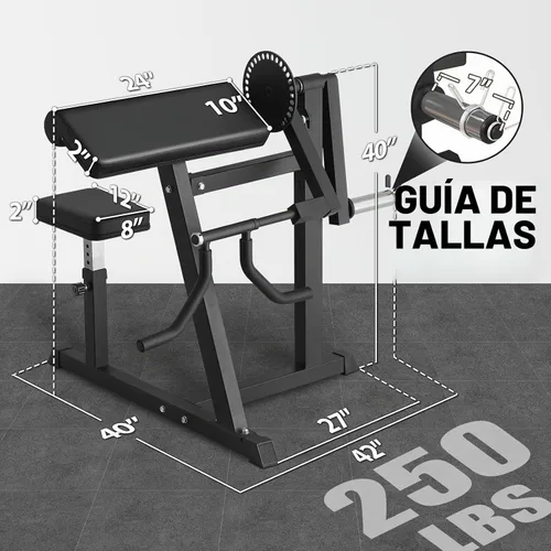 Vista 2 de GMWD Máquina de Curl de Bíceps y Tríceps, Máquina de Curls de Bíceps y Extensión de Tríceps con Carga de Placas de 250 Libras, Equipo de Ejercicio 2