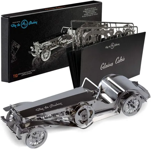 Vista 2 de Kit de modelo de coche 3D Glorious Cabrio2 - Auto retro de cuerda móvil coleccionable Rompecabezas 3D para adultos - Kit de bricolaje de metal