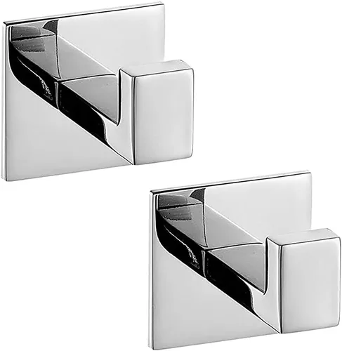 Vista 9 de Gancho para toallas de baño de acero inoxidable autoadhesivo para bata de baño, sin necesidad de tornillos y acabado negro