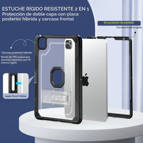 Vista 3 de ZoneFoker Funda para iPad Pro 12.9 Pulgadas 6ª/5ª/4ª/3ª Generación 2022/2021/2020/2018, Funda Protectora Esbelta y Resistente para iPad Pro 12.9