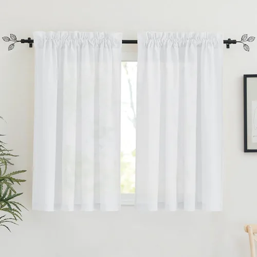 Vista 42 de RYB HOME - Cortinas de lino texturizado semitranslúcidas, privacidad media, filtro de luz, decoración de ventana para dormitorio/baño/sala de estar
