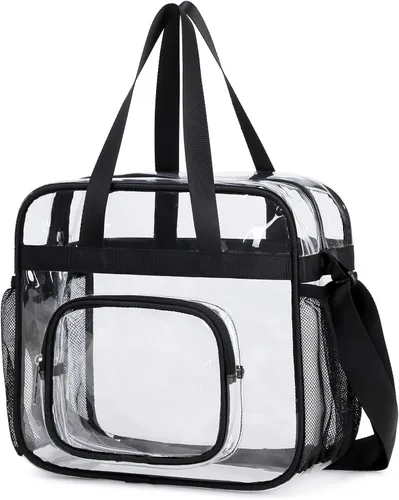 Vista 9 de Bolsas transparentes aprobadas para estadios, bolsa transparente + correa para el hombro, bolsa transparente grande
