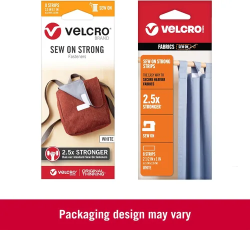 Vista 2 de VELCRO Tiras fuertes para coser, color blanco, 8 juegos, 2.5 x 1 pulgadas 2-Blanco